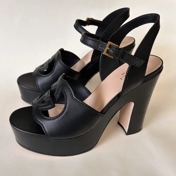 GUCCI Women's Interlocking Cutout G Black Leather Platforms Sz 9 (US) NIB 730002 - Picture 8 of 14